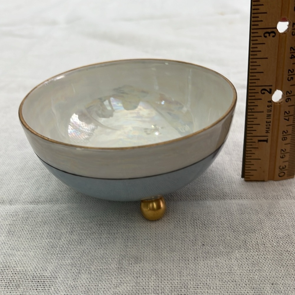 Vintage Luster Ware Blue & Pearl Dish - Picture 3 of 4